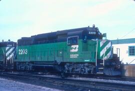 Burlington Northern 2203 at Spokane, Washington in 1986.