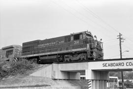 Seaboard Coast Line Railroad diesel locomotive 314 at Waycross, Georgia on July 3, 1978.