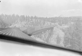 On board Northern Pacific Vista-Dome North Coast Limited near Spire Rock, Montana, in 1955.