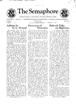 Great Northern Railway Club 'THE SEMAPHORE', March 1924