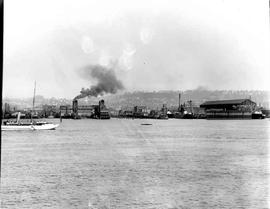 Columbia and Puget Sound Railroad servicing facilities at Seattle, Washington, circa 1915.