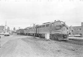 Burlington Northern diesel locomotive 702 at Puyallup, Washington in 1972.