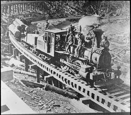 Unidentified Steam Locomotive Number 107, circa 1925.