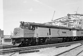 Amtrak diesel locomotive 580 at Seattle, Washington in August 1974.