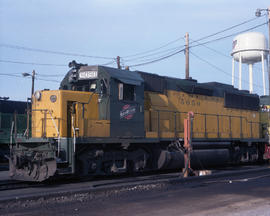 Chicago & North Western Railway diesel locomotive 5050 at Proviso, Illinois on July 26, 1986.
