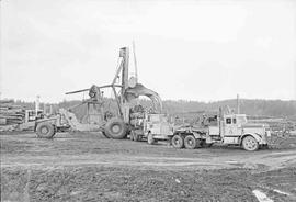 Weyerhaeuser Company Log Reload Facility at Snoqualmie, Washington in January 1975.