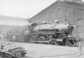 Northern Pacific steam locomotive 1364 at South Tacoma, Washington, in 1954.