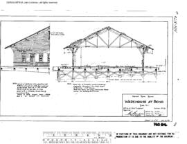 Spokane, Portland, and Seattle Railway Engineering Drawing, Warehouse at Bend, Oregon, 1911