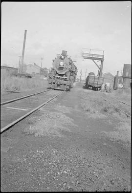 Northern Pacific steam locomotive 2626 at Auburn, Washinton, circa 1953.