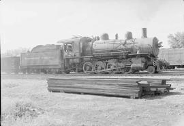 Northern Pacific steam locomotive 26 at Billings, Montana, in 1953.