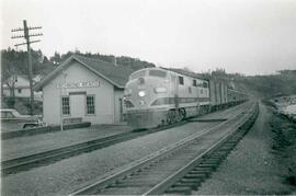 Great Northern Railway diesel locomotive 511 at Richmond Beach, Washington, undated.