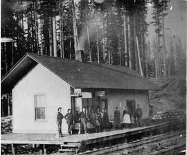 Columbia and Puget Sound Railroad station at Maple Valley, Washington, circa 1890.