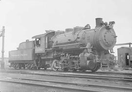 Northern Pacific steam locomotive 1186 at Laurel, Montana, in 1949.