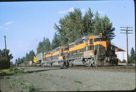 Great Northern Diesel Locomotive 3004, 3012, 3013 at Sandpoint, Idaho, 1968