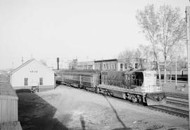 Northern Pacific passenger train number 123 at Dilworth, Minnesota, in 1952.