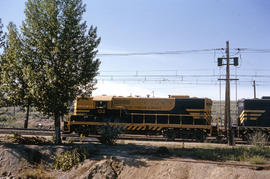 Butte, Anaconda and Pacific Railway diesel locomotive 102 at Rocker, Montana in 1964.