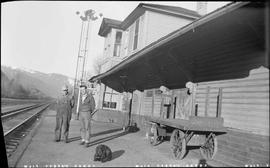 Northern Pacific locomotive crew at Lester, Washington, circa 1950.