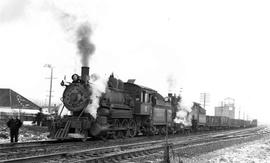 Pacific Coast Railroad freight train at Auburn, Washington, circa 1950.