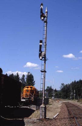 Northern Pacific semaphore display at the Northwest Railway Museum in Snoqualmie, Washington, in ...