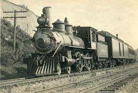 Great Northern Railway steam locomotive 212 in Washington State, undated.