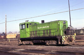 Valley and Siletz Railroad diesel locomotive 5 at Portland, Oregon in 1979.