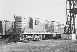 Burlington Northern diesel locomotive 6053 at Galesburg, Illinois in 1972.