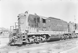 Burlington Northern diesel locomotive 1882 at Auburn, Washington in 1970.