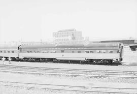 Northern Pacific Railroad Dome Coach Number 555 at Missoula, Montana in June 1955.