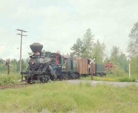 Mount Rainier Scenic Railroad Steam Locomotive Number 10 at Mineral, Washington in May, 1981.