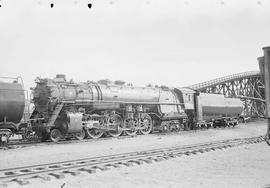 Northern Pacific steam locomotive 2663 at Livingston, Montana, in 1955.