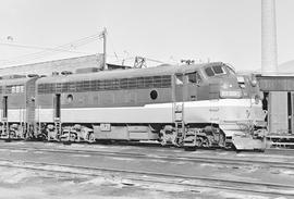 Burlington Northern diesel locomotive 9788 at Livingston, Montana in 1972.