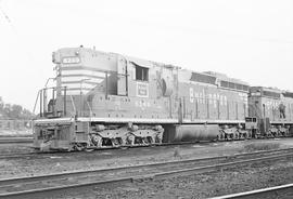 Burlington Northern diesel locomotive 6249 at Galesburg, Illinois in 1972.