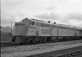 Amtrak diesel locomotive 340 at Seattle, Washington on February 27, 1973.