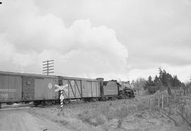 Northern Pacific steam locomotive 1752 at Napavine, Washington, in 1953.