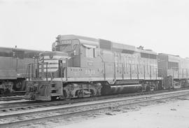 Burlington Northern diesel locomotive 2233 at Clyde, Illinois in 1972.