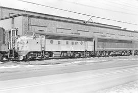 Burlington Northern diesel locomotive 694 at Auburn, Washington in 1971.