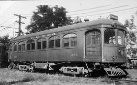 Yakima Valley Transportation Company streetcar 200 at Yakima, Washington, circa 1935.