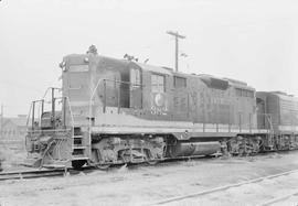 Northern Pacific diesel locomotive number 382 at Auburn, Washington, in 1968.