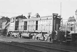 Burlington Northern diesel locomotive 150 at Vancouver, Washington in 1974.