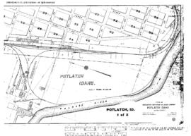 Plat Map of Northern Pacific Facilities at Potlatch, Idaho, 1914