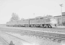 Northern Pacific diesel locomotive number 6003 at Dilworth, Minnesota, in 1952.