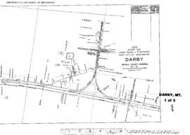 Plat Map of Northern Pacific Facilities at Darby, Montana, 1932