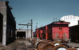 Spokane, Portland and Seattle Railway caboose 801 at Portland, Oregon (undated).