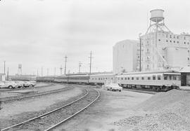 Burlington Northern diesel locomotive 9750 at Portland, Oregon in 1970.