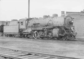 Northern Pacific steam locomotive 1814 at Butte, Montana, in 1949.