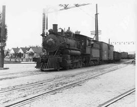 Pacific Coast Railroad steam locomotive number 14 at Renton, Washington in 1943.