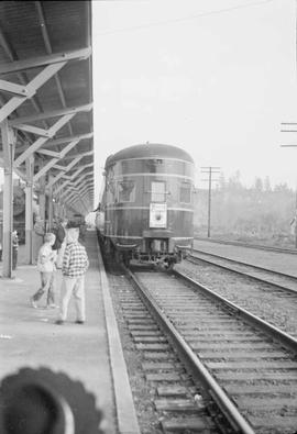 Northern Pacific Vista-Dome North Coast Limited at East Auburn, Washington, circa 1952.