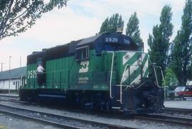 Burlington Northern 2529 at Bellingham, Washington in 1989.