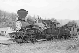 Klamath & Hoppow Valley Railroad Steam Locomotive Number 10 at Klamath, California in 1973.