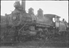 Northern Pacific steam locomotive 345 at South Tacoma, Washington, in 1933.